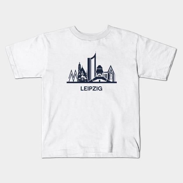 Leipzig Skyline Emblem, detailed Kids T-Shirt by yulia-rb